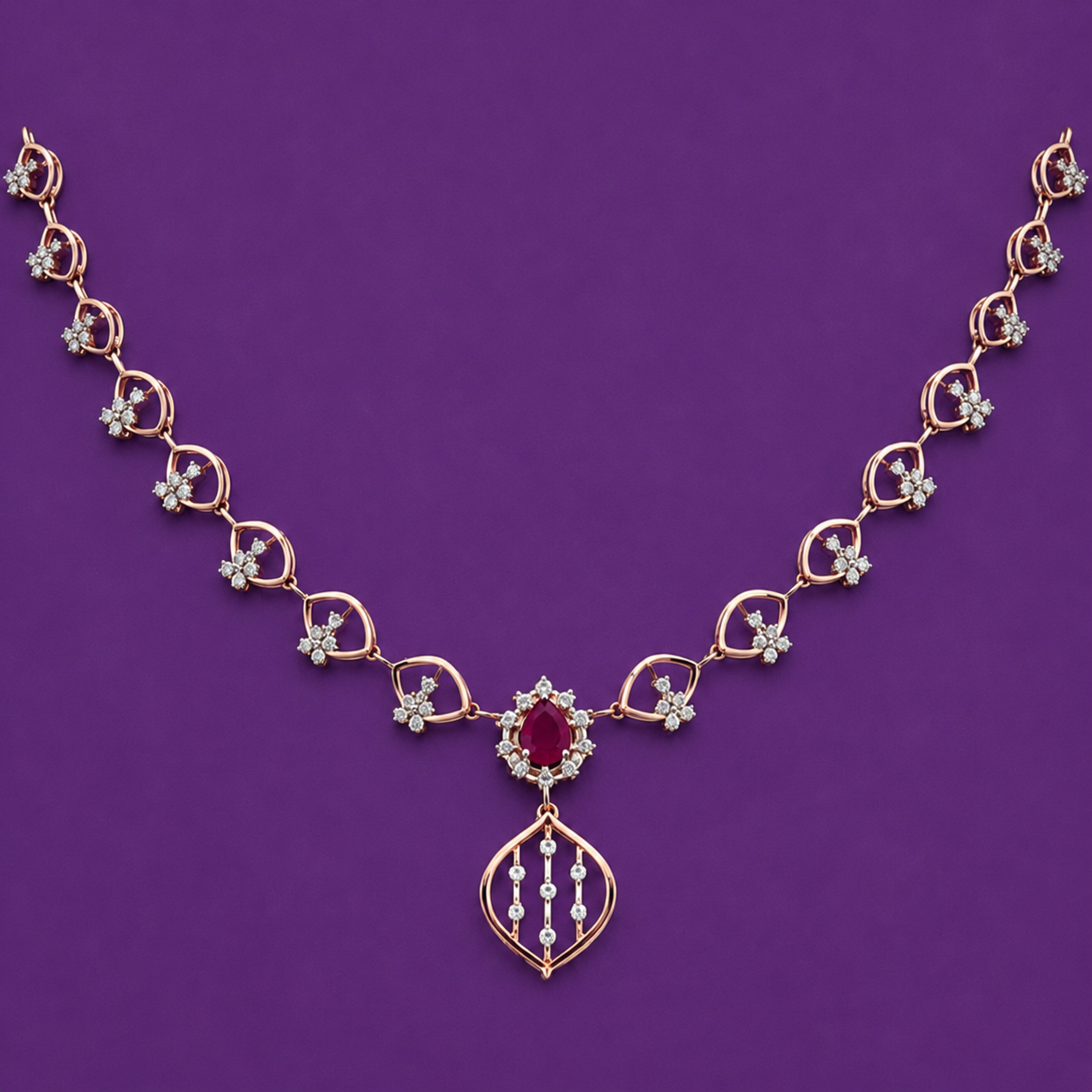 The Crimson Regal Drop 925 Silver Necklace