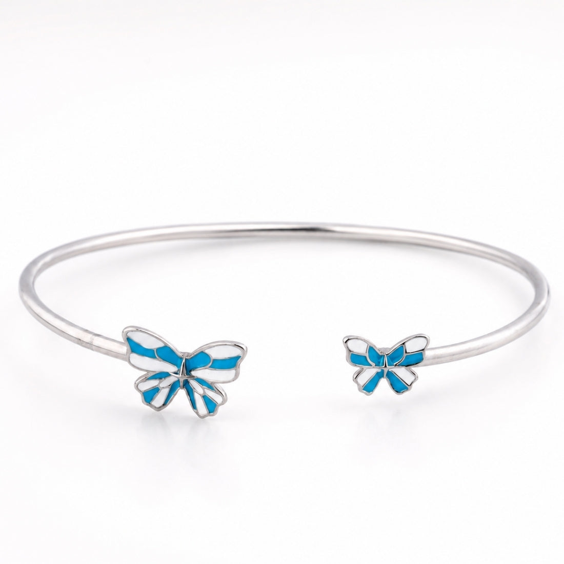 Azure Flutter 925 Silver Butterfly Kada