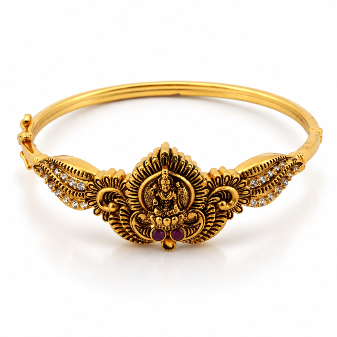 The Royal Lakshmi Mandir Antique Temple 925 Silver Kada