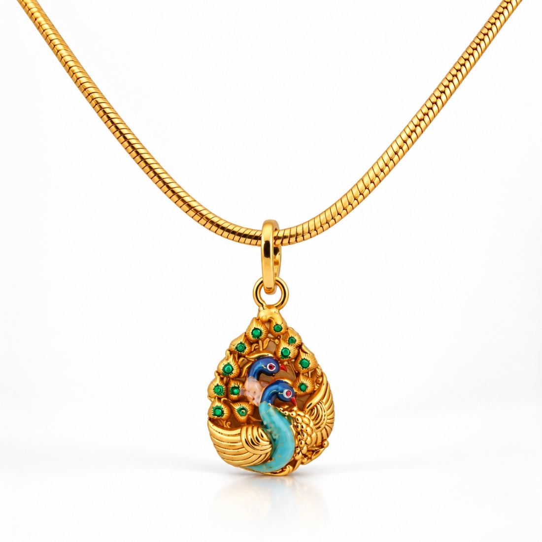 The Mayura Mayil 925 Silver Antique Gold Plated Pendant