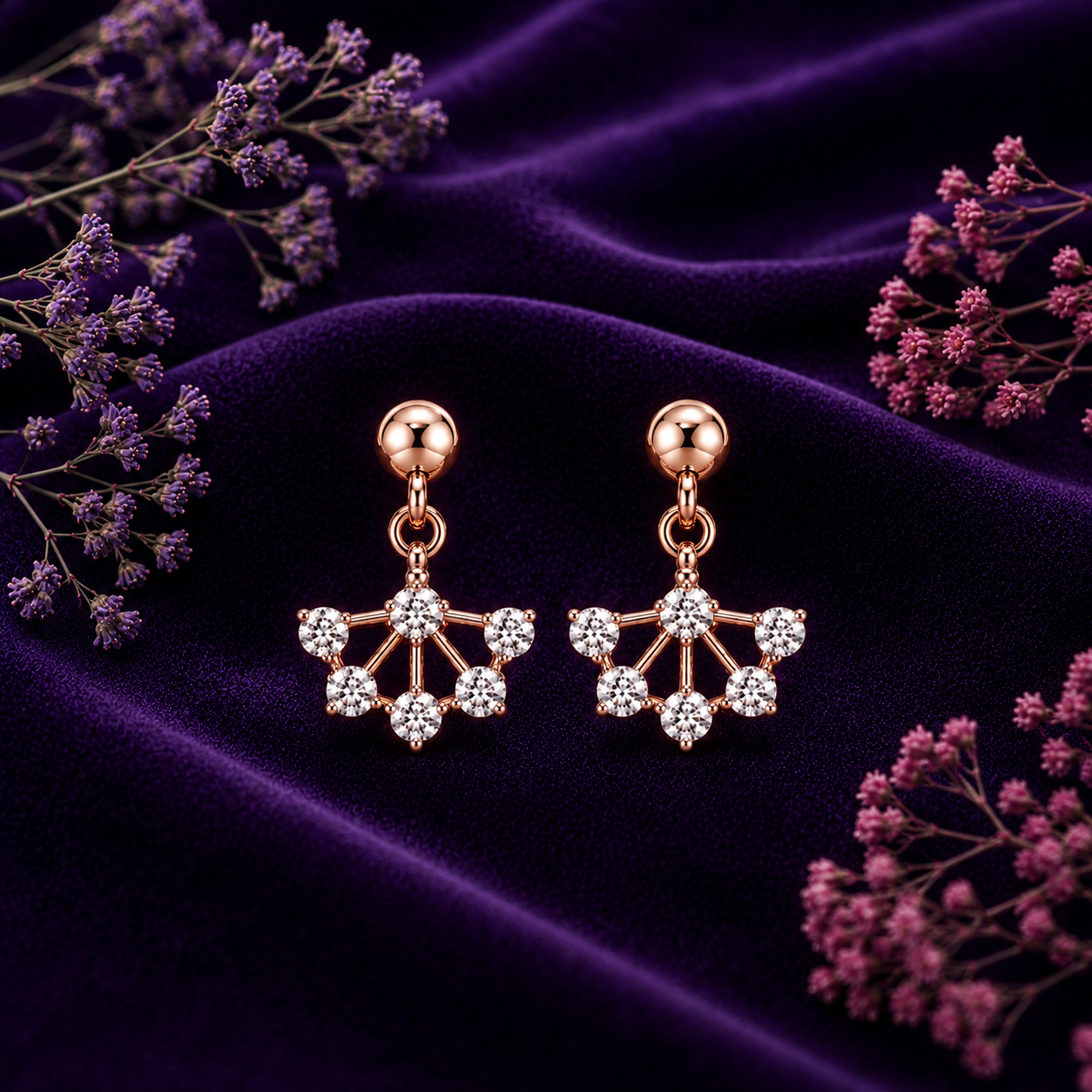 Gilded Tiara 925 Pure Sterling Silver Drop Earrings
