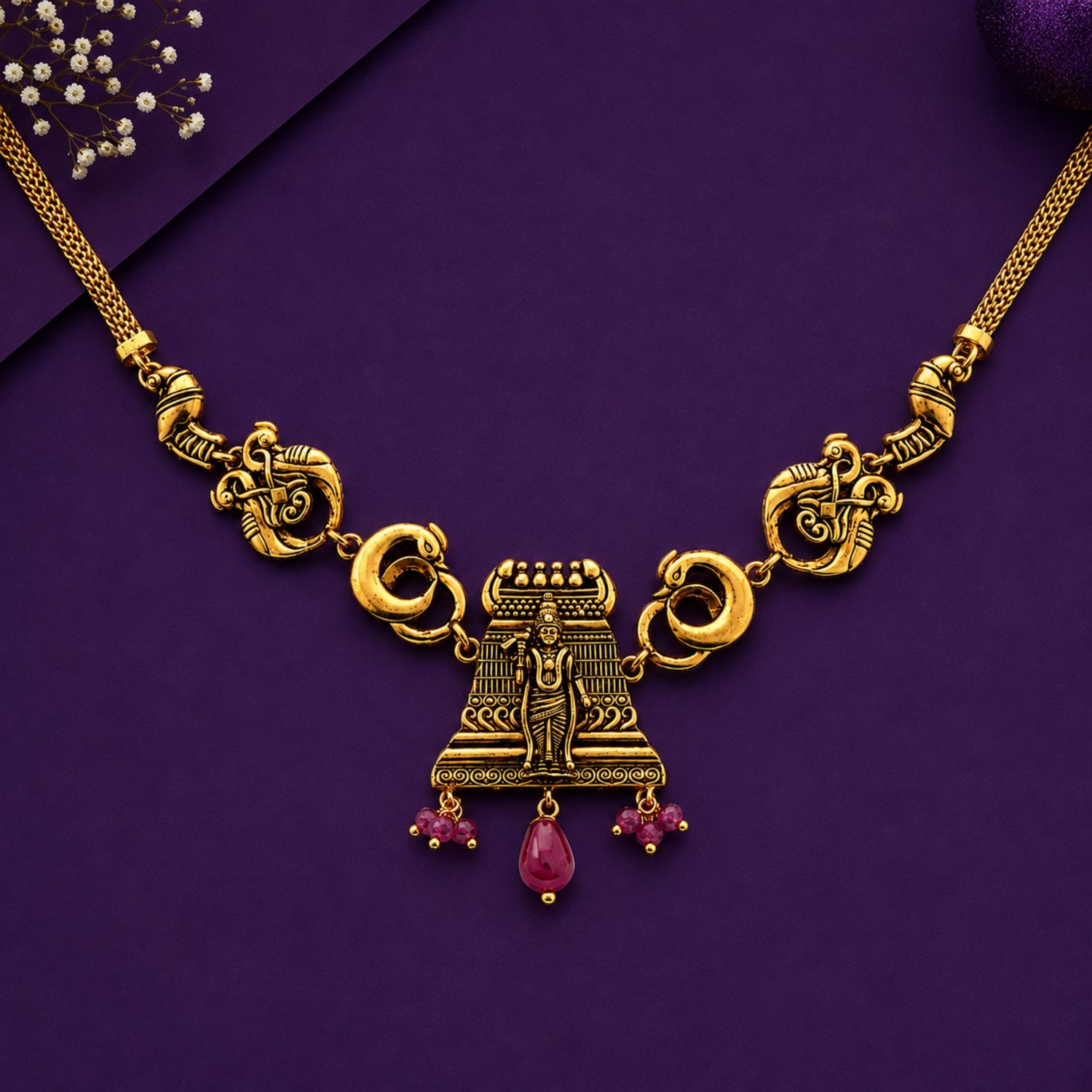The Meenakshi Gopuram Antique Necklace