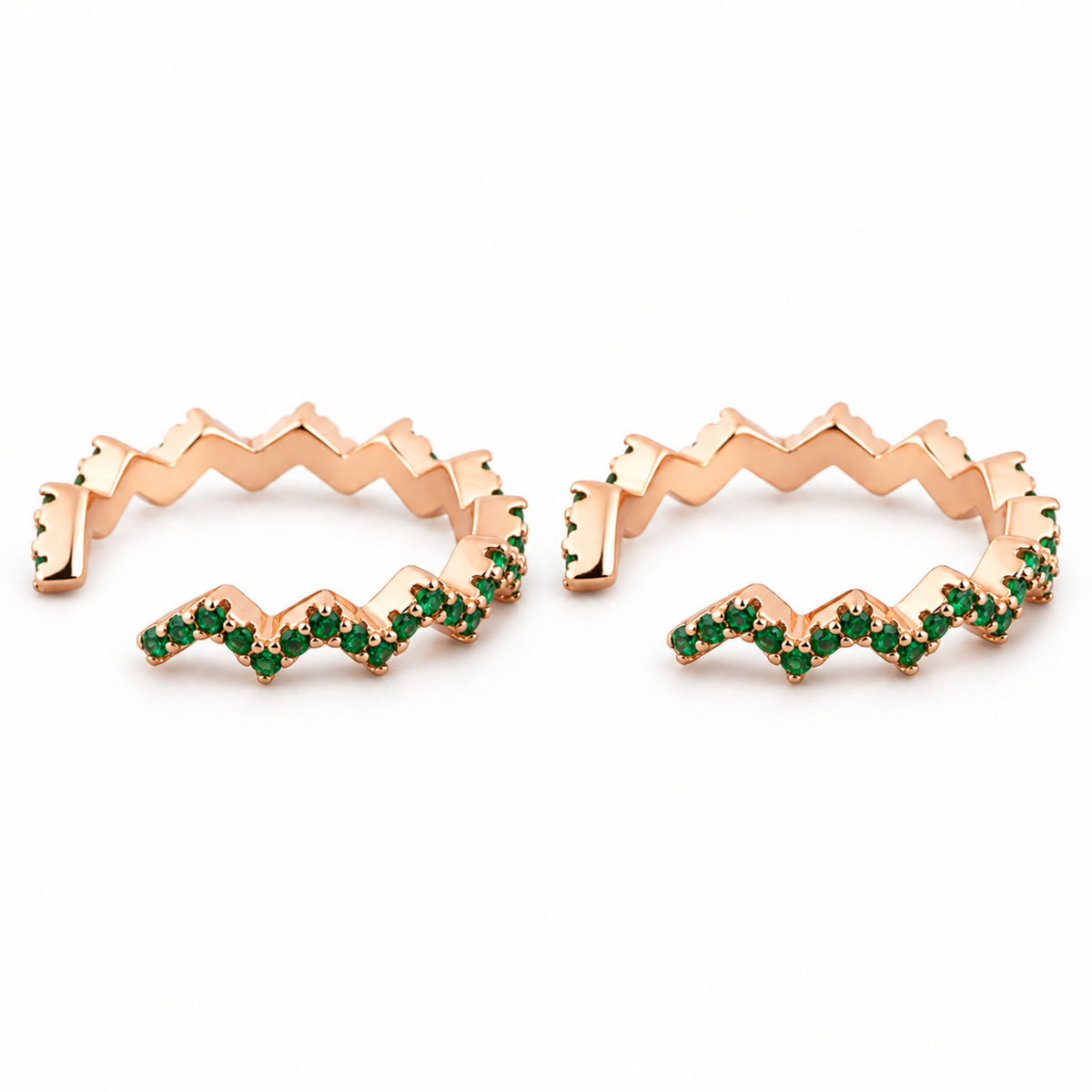 Ruby Zigzag Adjustable Rose Gold Toe Rings