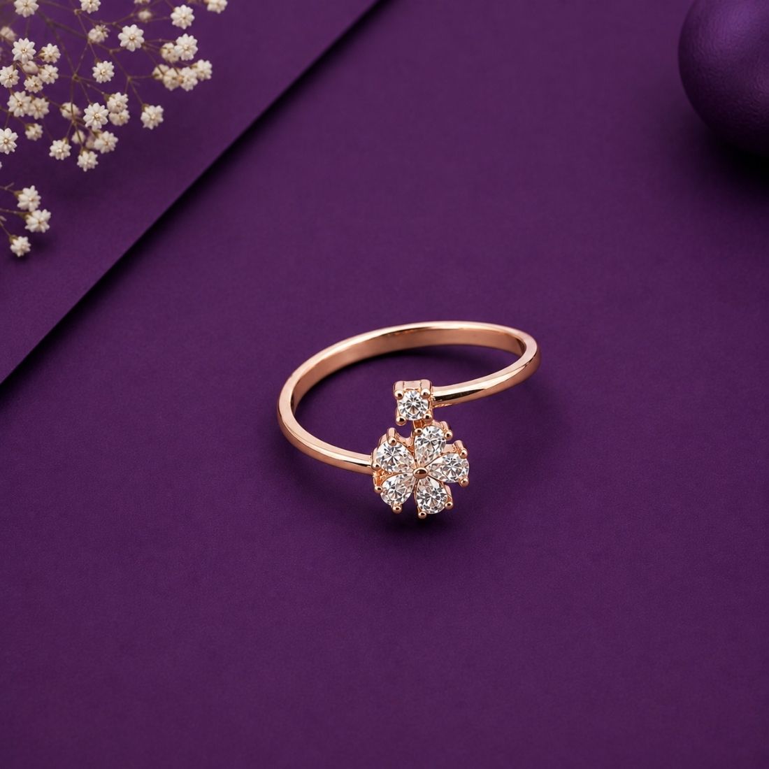 925 Sterling Silver Radiant Flora Open Band