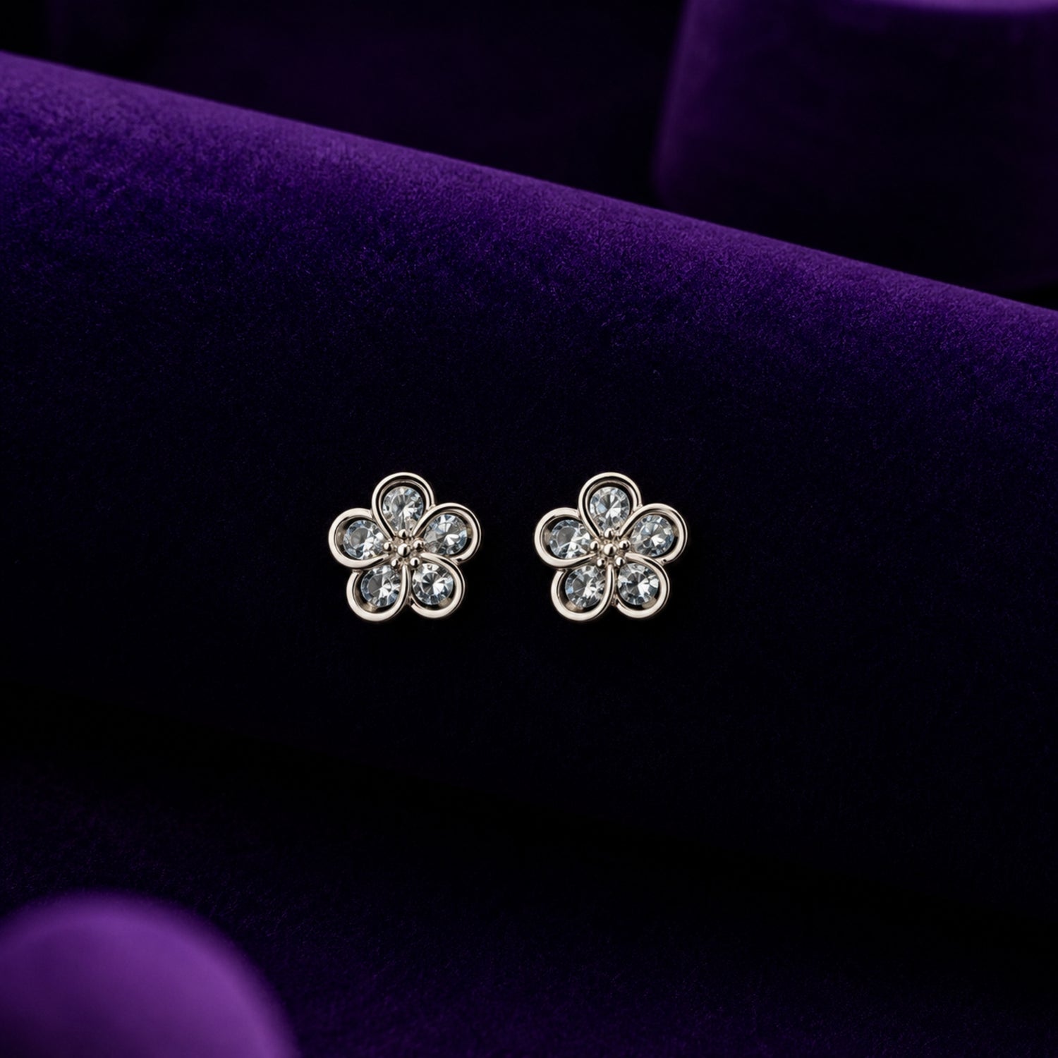 Crystal Bloom 925 Silver Studs