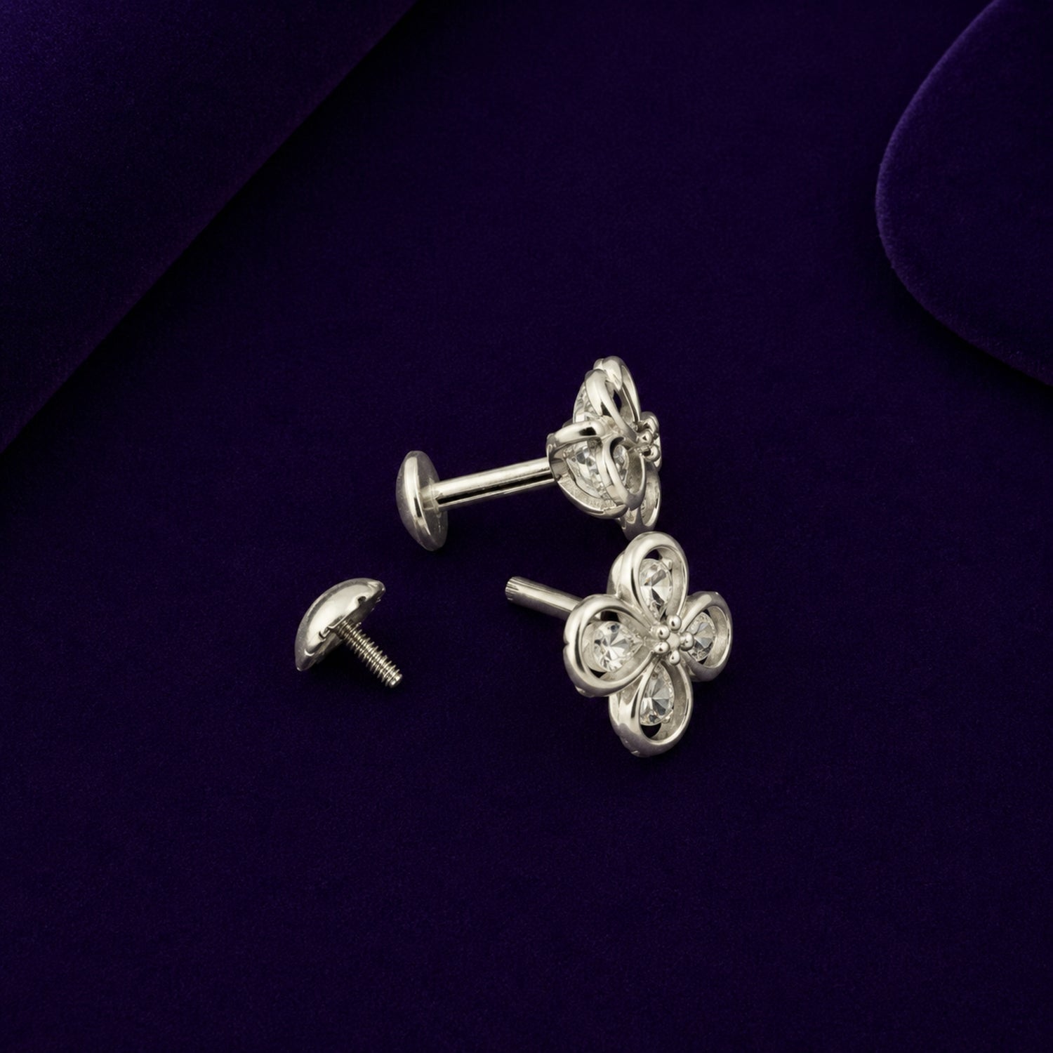 Crystal Bloom 925 Silver Studs