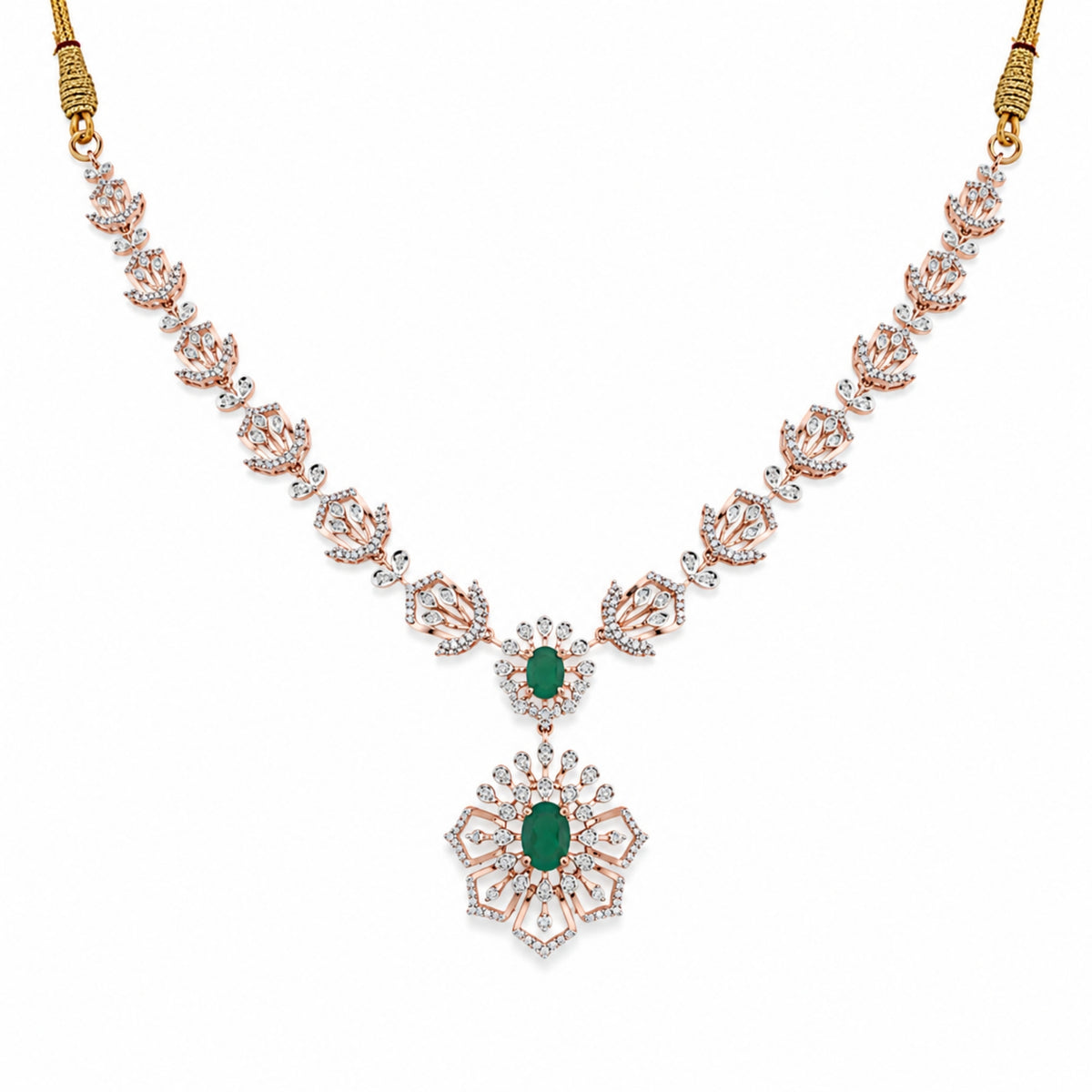 Imperial Emerald Bloom Statement Choker