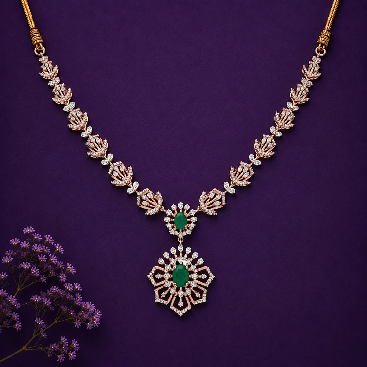 Imperial Emerald Bloom Statement Choker