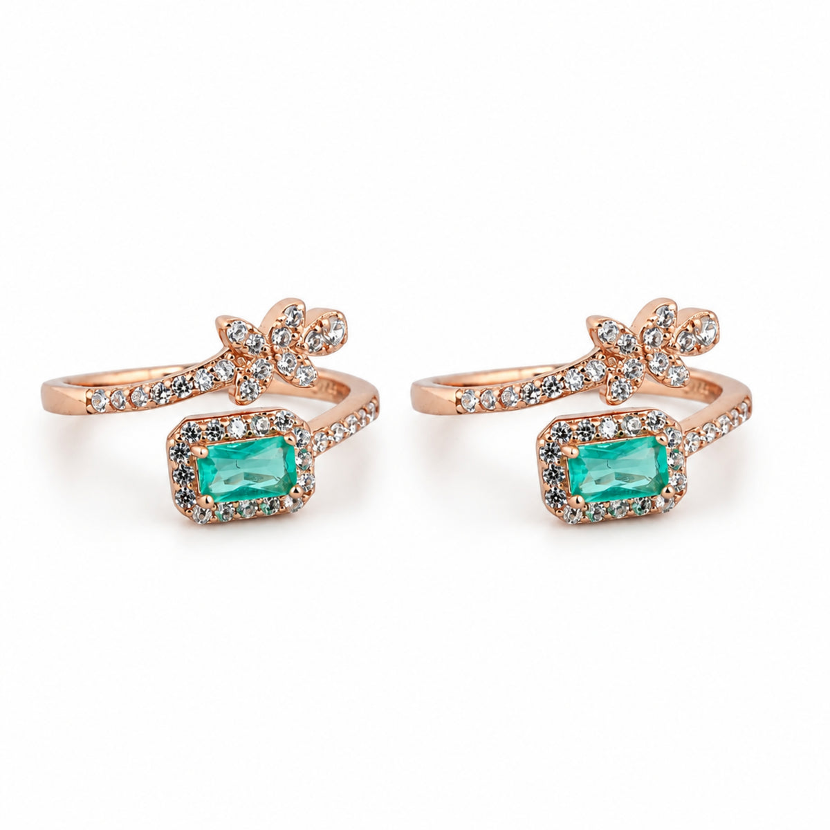 Ruby Royal Butterfly Adjustable Rose Gold Toe Rings