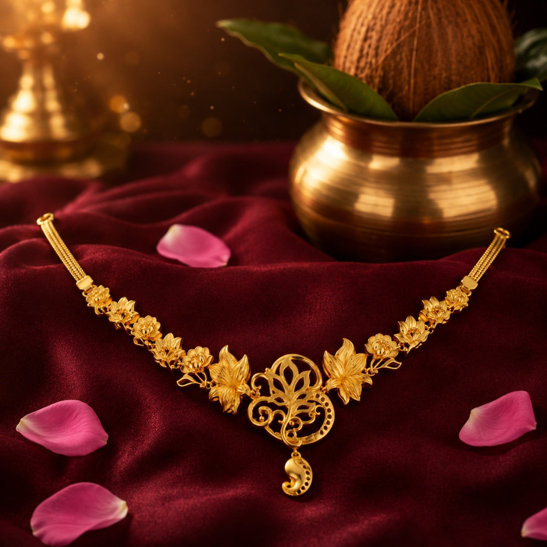 The Kamala Blossom Silver Hasli Choker