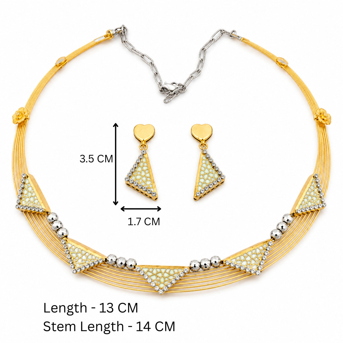 Astraea Geometric 925 Sterling Silver Multi-Wire Choker Set