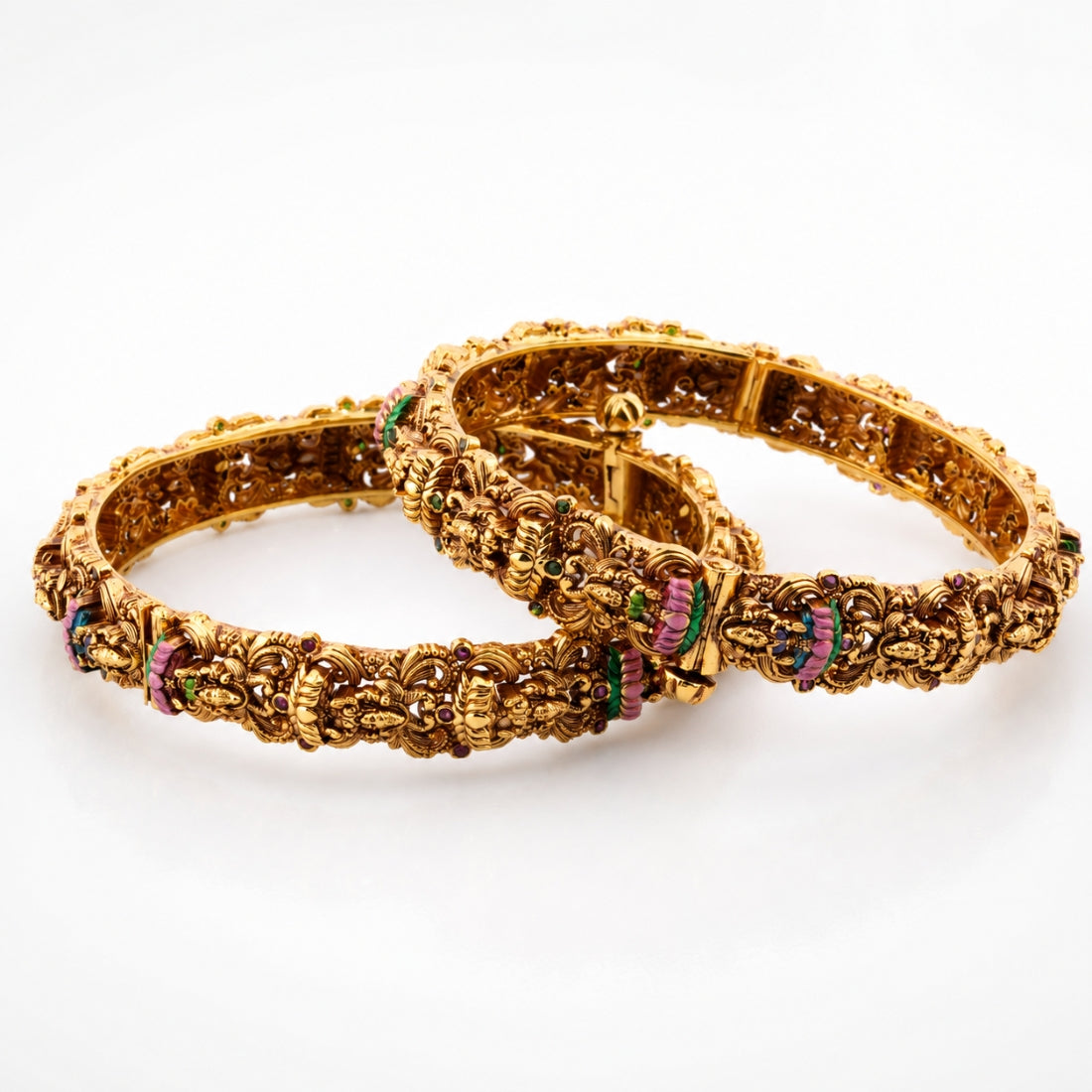The Meenakari Vrinda Temple Bangles