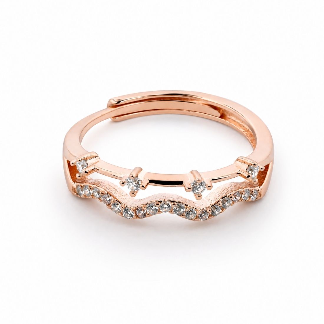 The Cosmic Wave Rose Gold Ring
