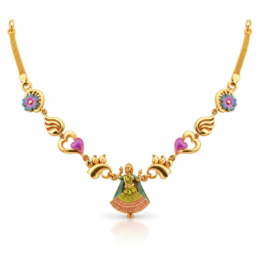 The Nritya Gopi Enamel Heritage 925 Silver Necklace