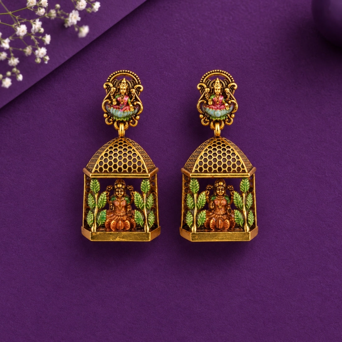The Royal Lakshmi Vrindavan Mandapam Earrings