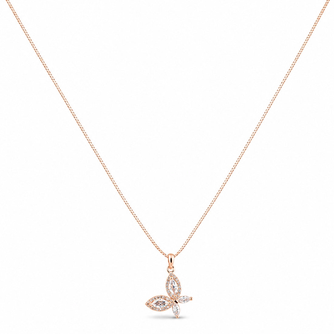 The Monarch Shimmer Butterfly 925 Silver Pendant Chain