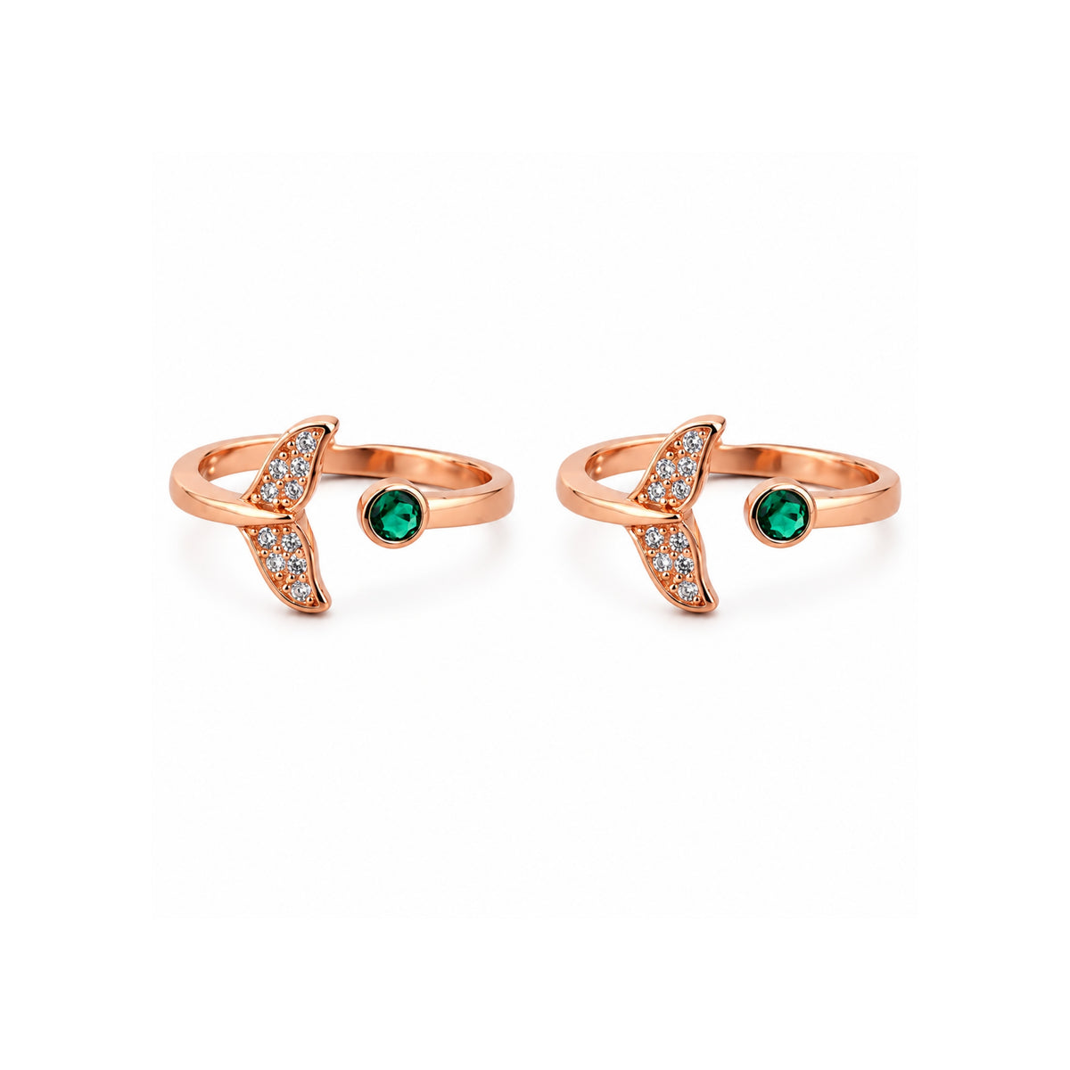 The Mermaid's Solitude Toe Ring Pair
