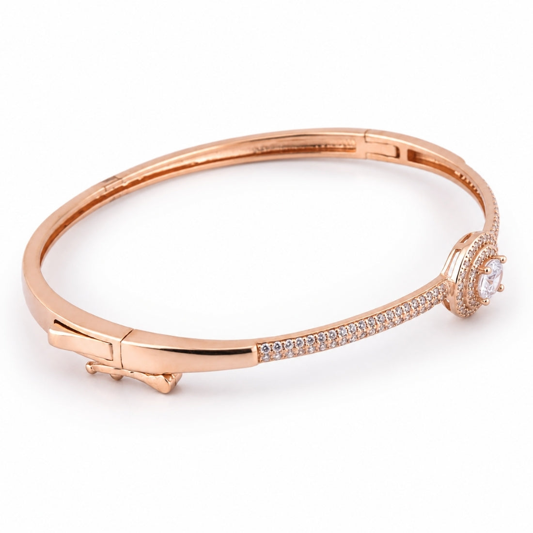 Stellar Halo Rose Gold 925 Silver Pavé Kada