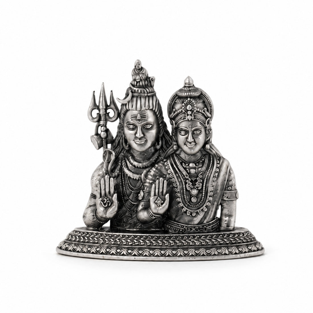 Divine Shiv Parvati Shiv Parivar 925 Silver Idol