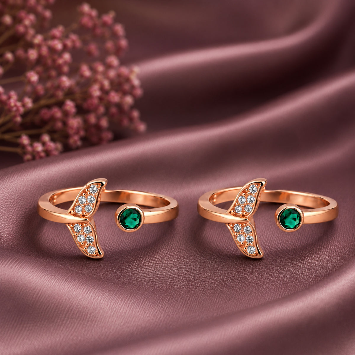 The Mermaid's Solitude Toe Ring Pair