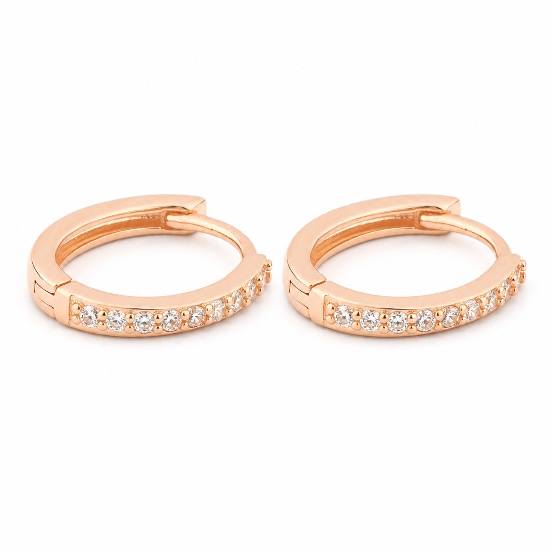 925 Silver Rose Gold Bali Earrings
