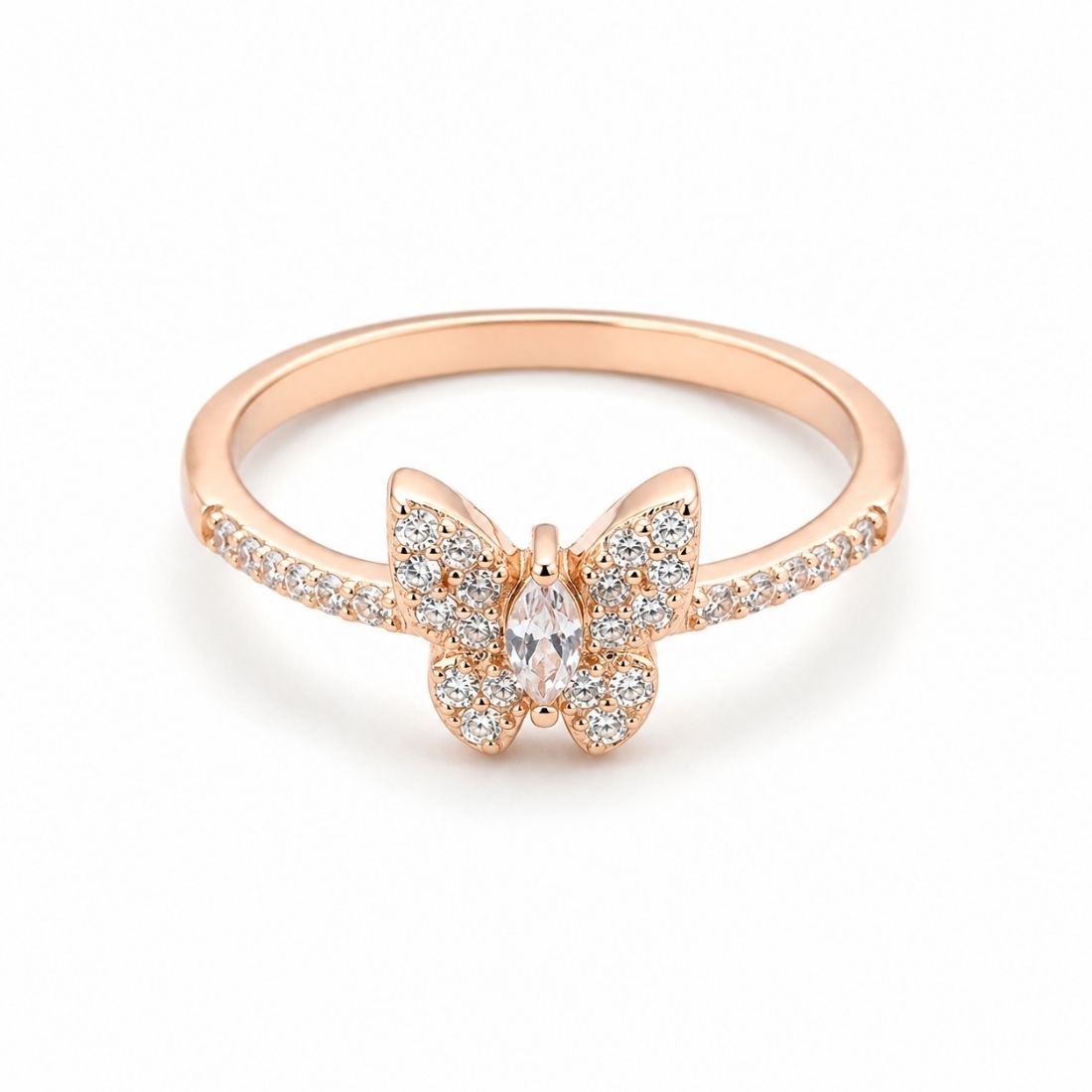 925 Silver Shimmering Butterfly Promise Band