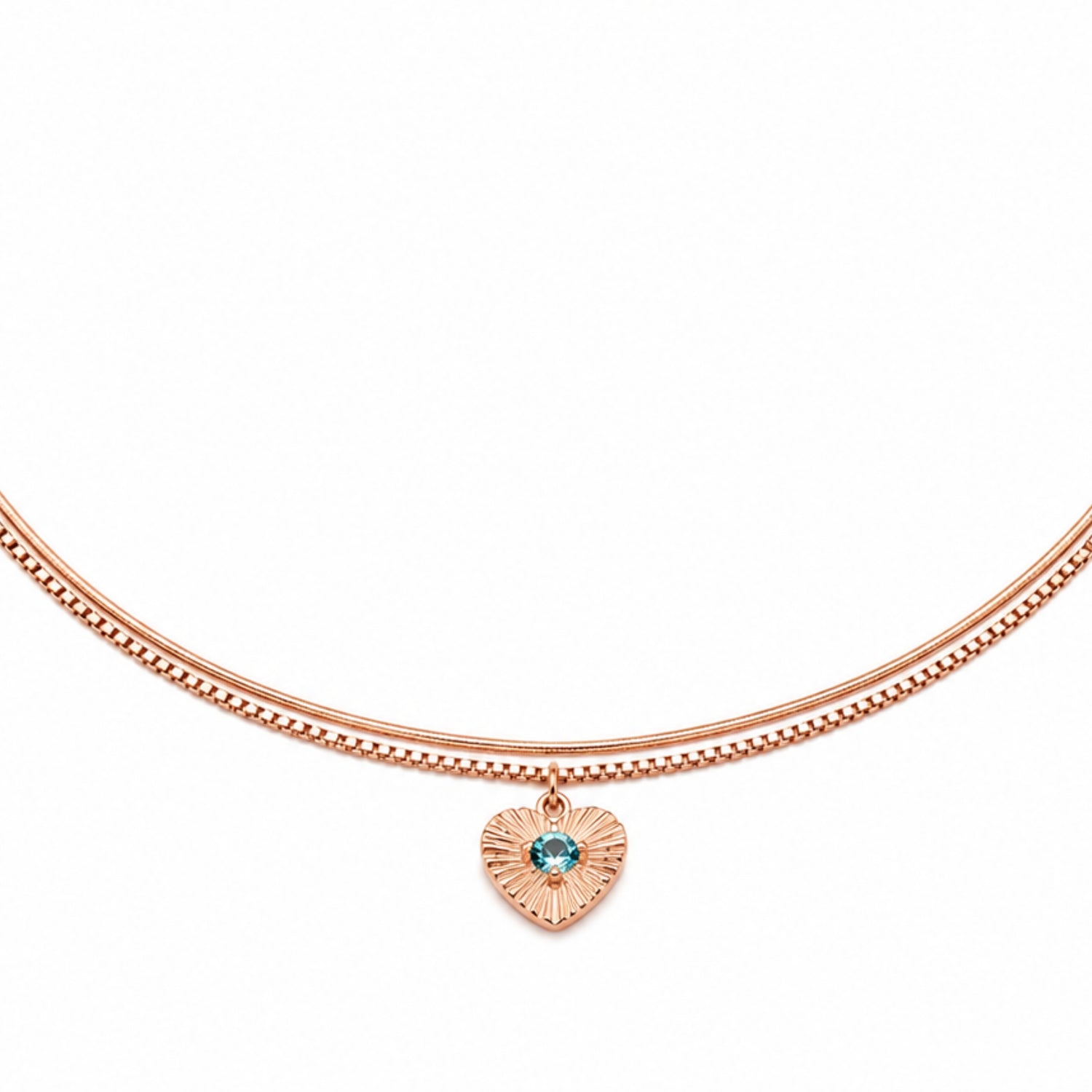 Radiant Heart Solitaire 925 Silver Rose Gold Anklet
