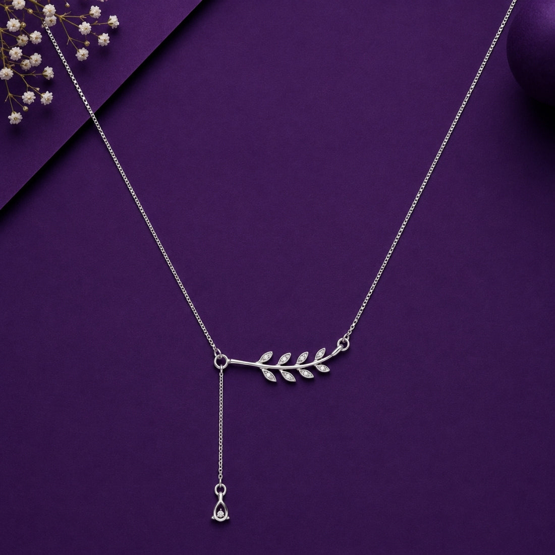 The Willow Vine Asymmetric Lariat 925 Silver Chain