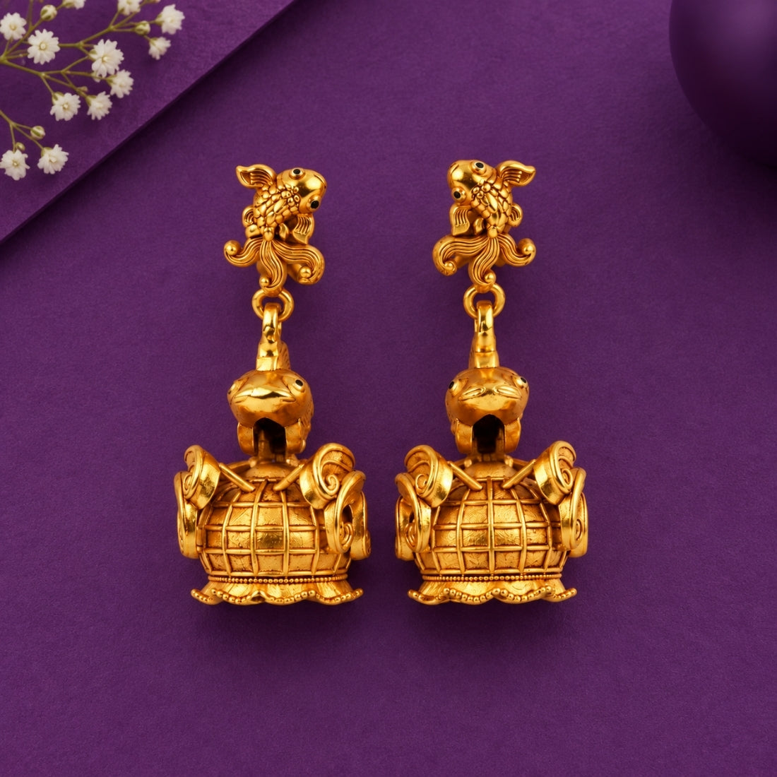 The Shubh Gaja Lakshmi Kalash Heritage Jhumkas