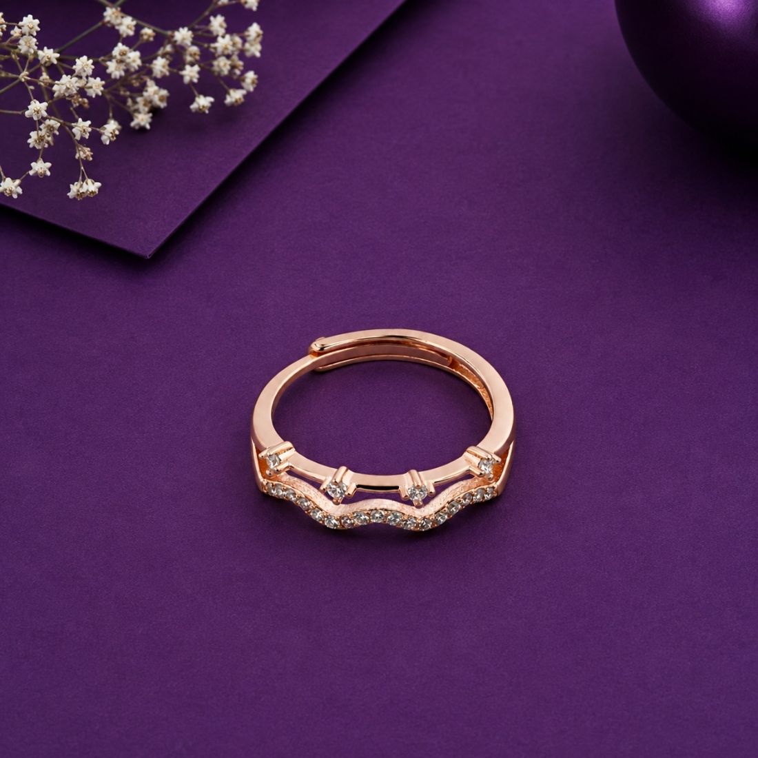 The Cosmic Wave Rose Gold Ring