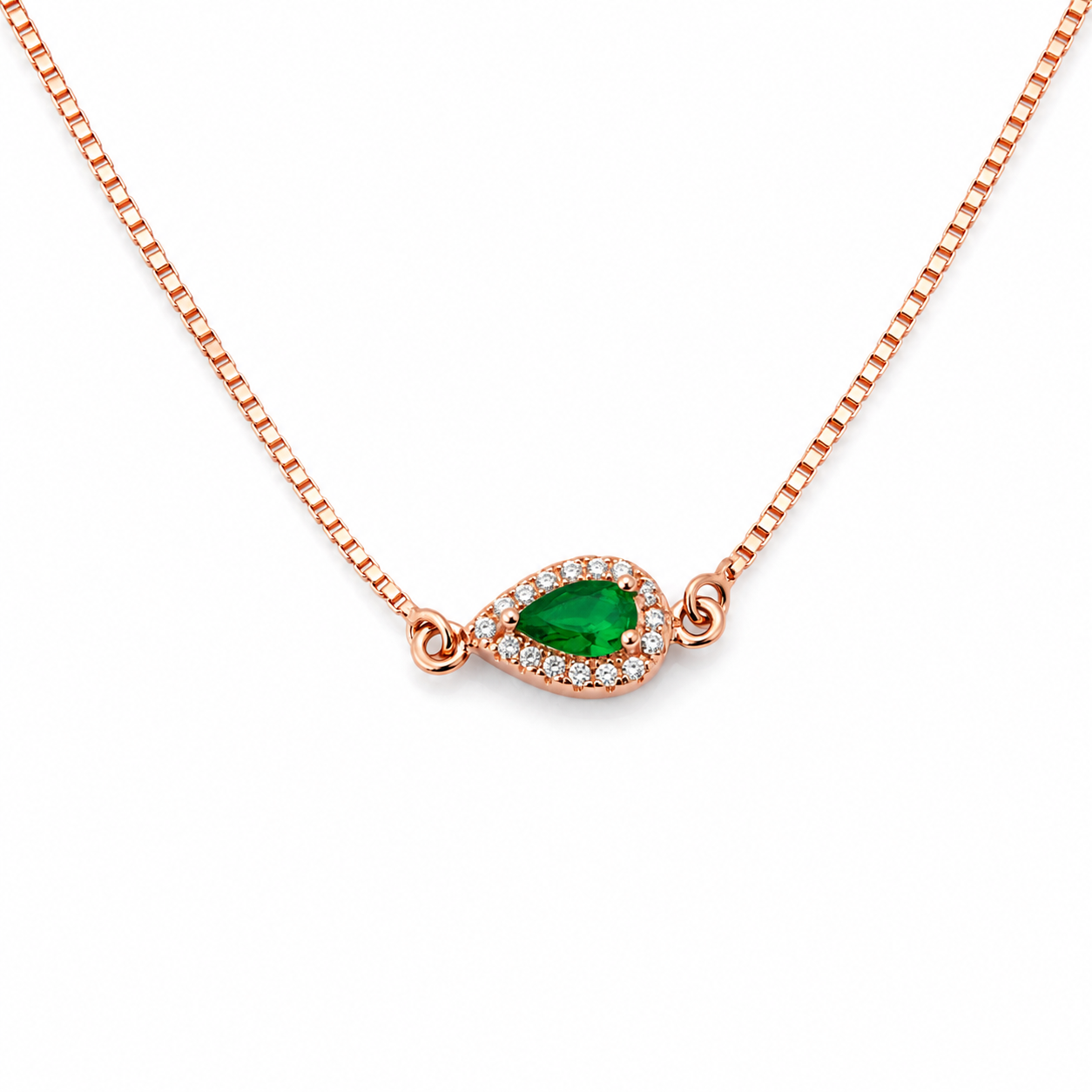Verdant Dewdrop Rose Gold Anklet