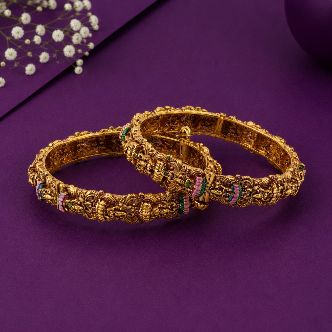 The Meenakari Vrinda Temple Bangles