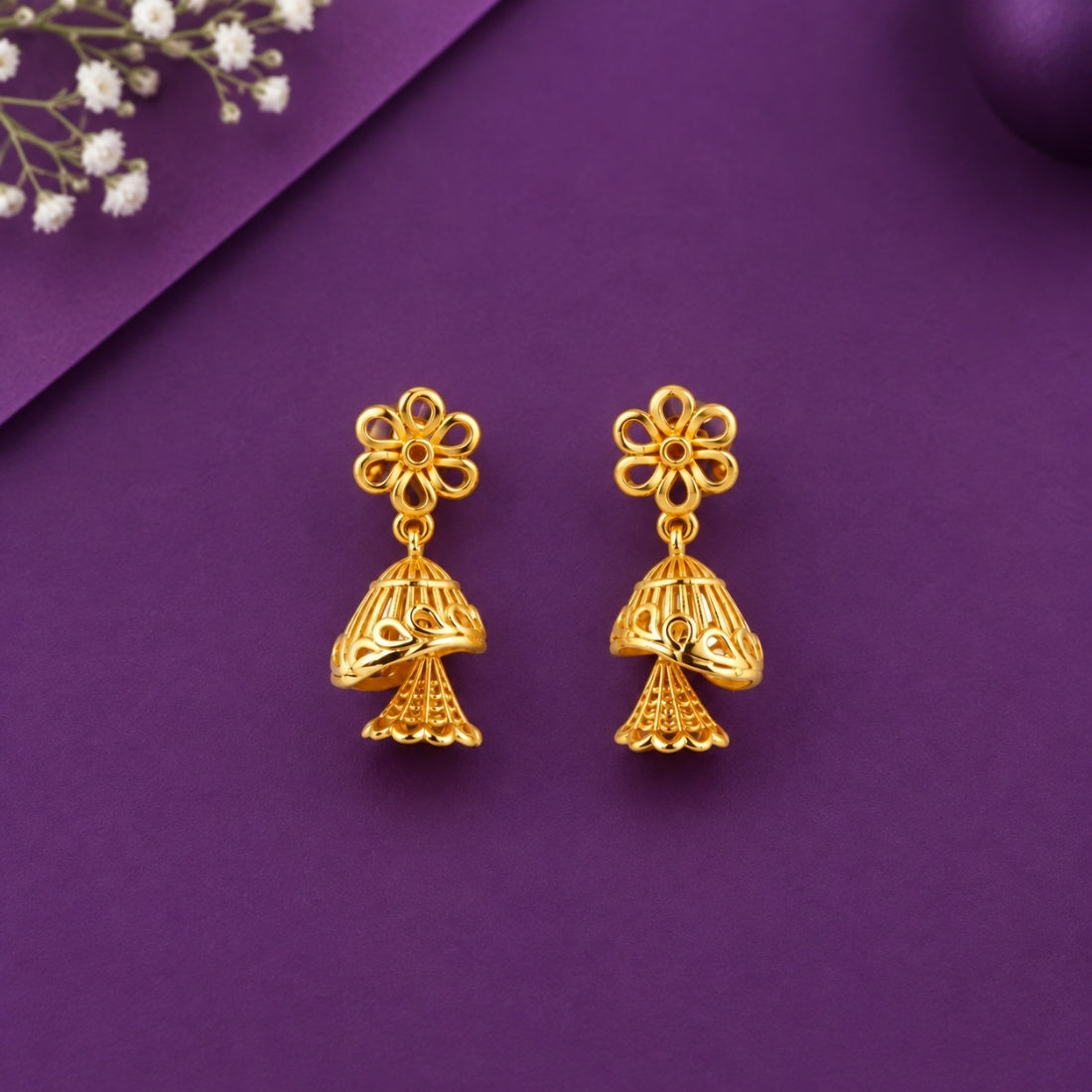 The Aria Tiered Umbrella Filigree 925 Silver Jhumkas