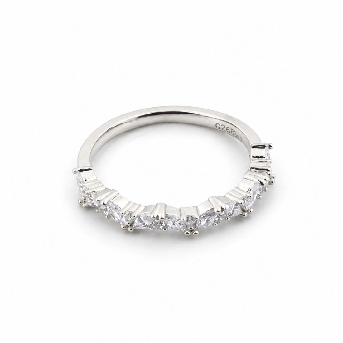 Empress Chevron Cluster Cubic Zirconia Ring