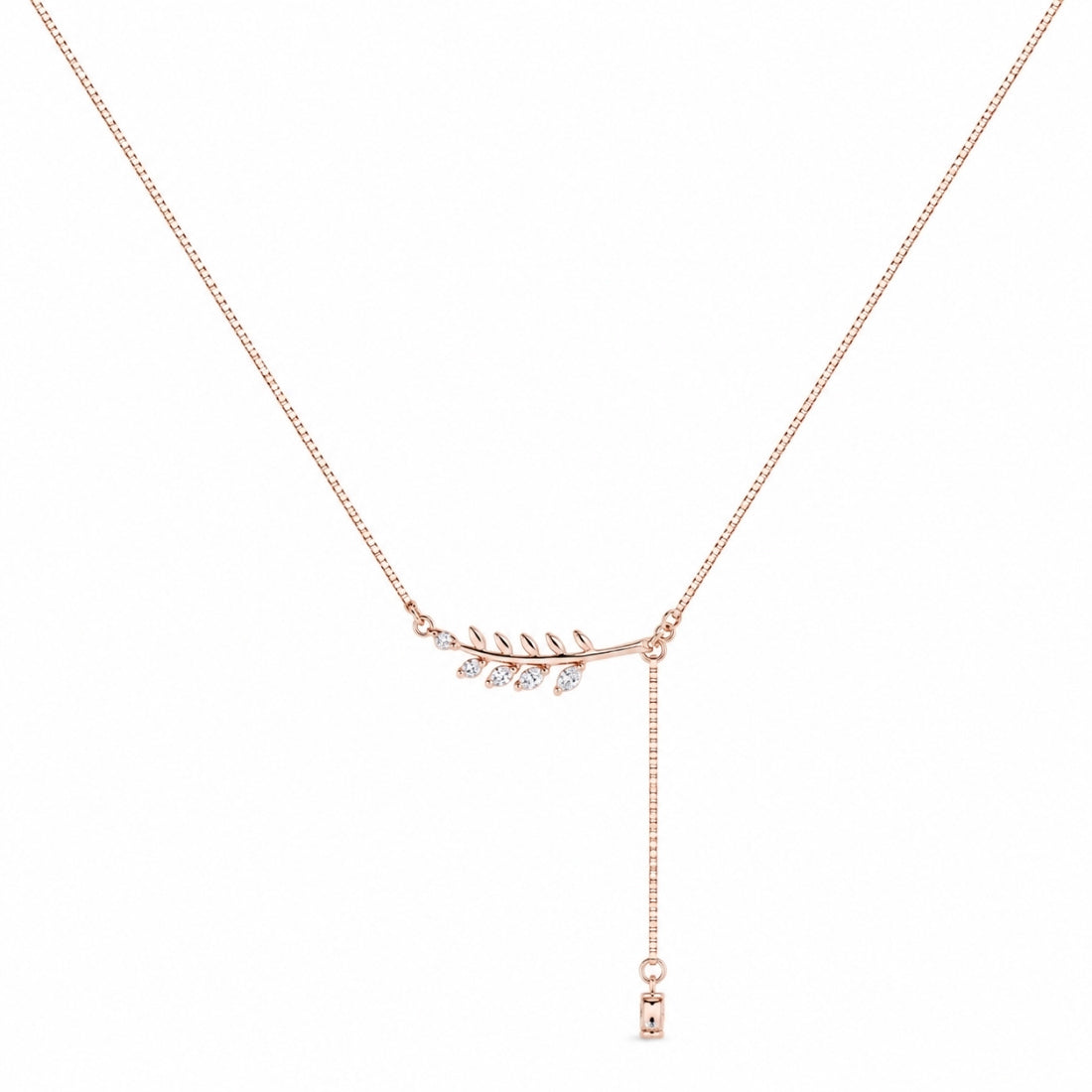 The Willow Vine Asymmetric Lariat Rose 925 Silver Chain