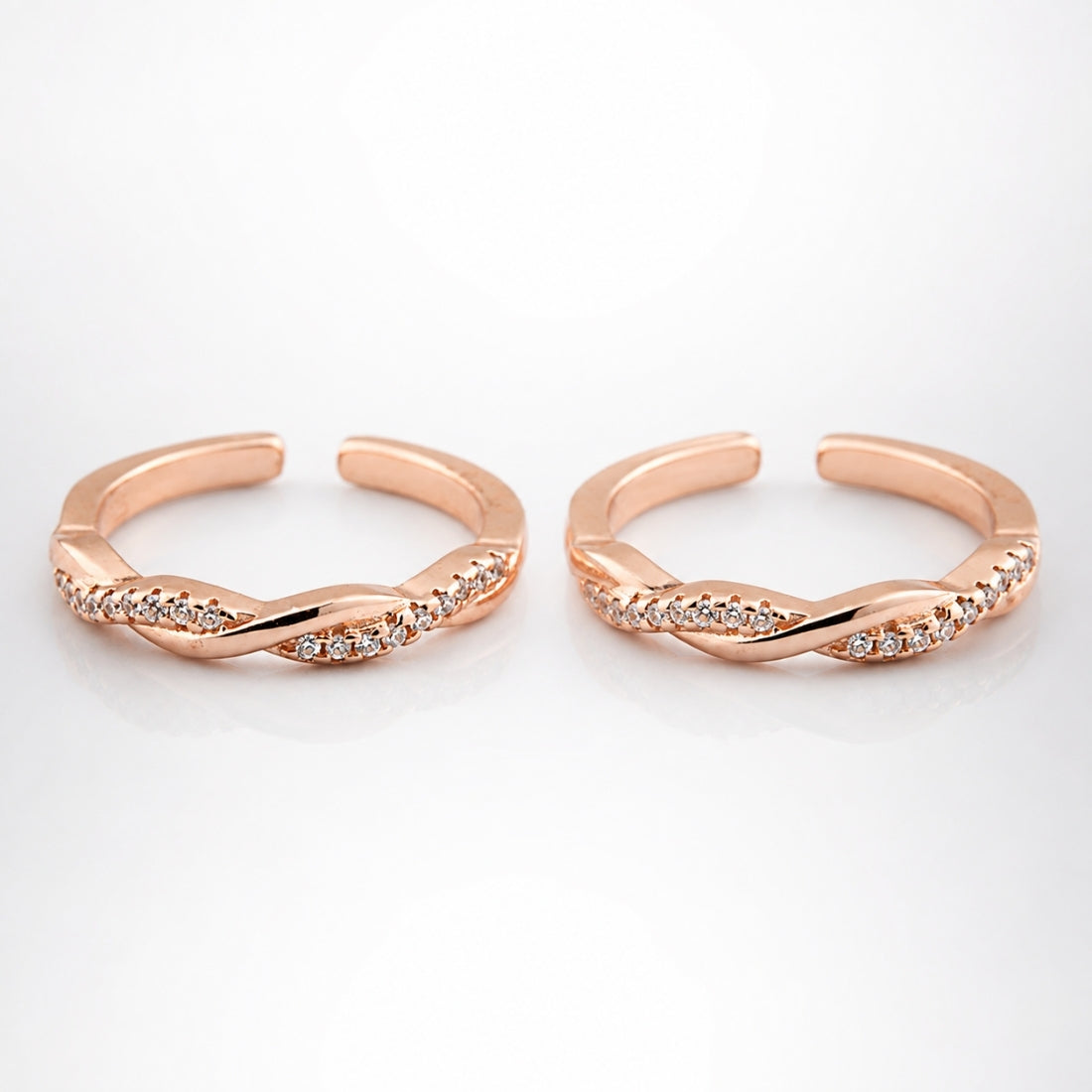 Aura Infinity Rose Gold Plated Toe Rings