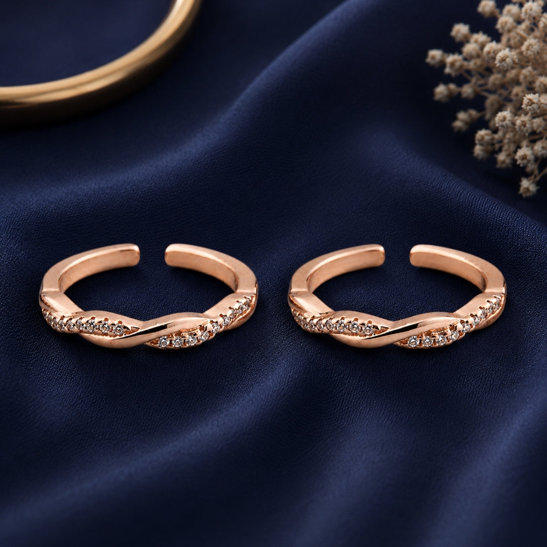Aura Infinity Rose Gold Plated Toe Rings