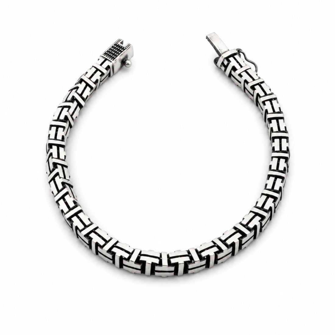 Ironclad Lattice 925 Oxidized Silver Bracelet