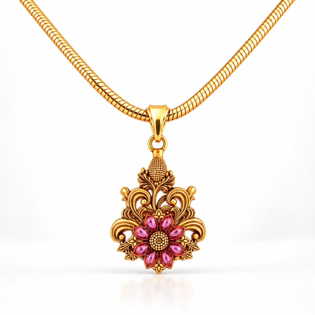 The Pushpa Patra 925 Silver Gold Plated Pendant