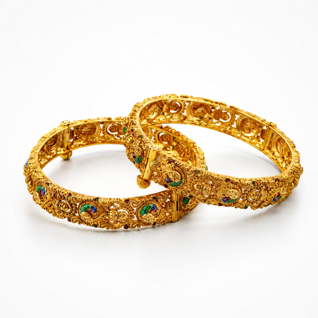 The Avantika Emerald Crescent Bangles