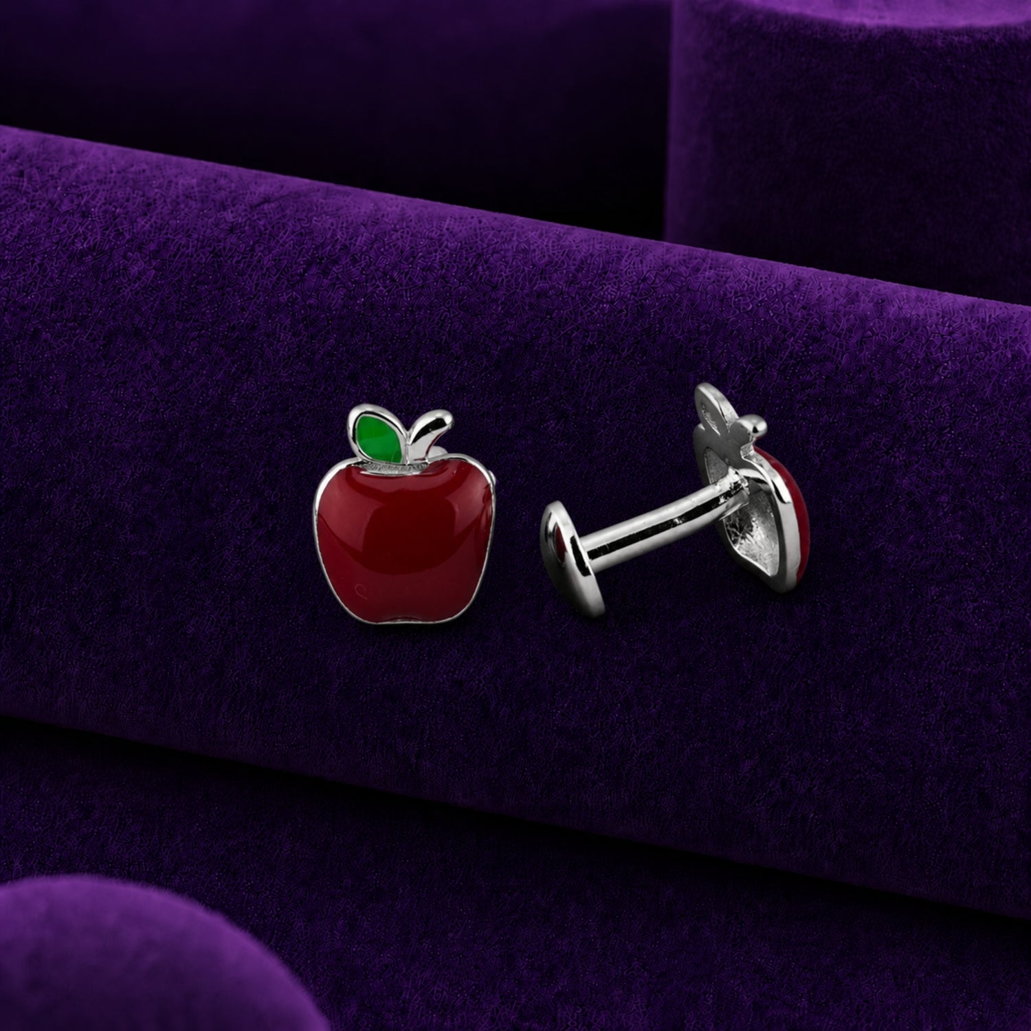 Sweet Red Apple 925 Silver Studs