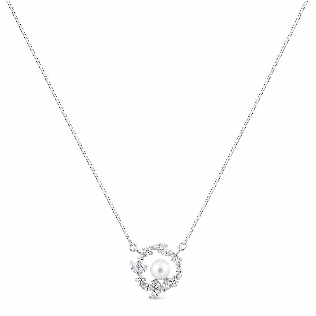 The Laurel Pearl Wreath 925 Silver Pendant Chain