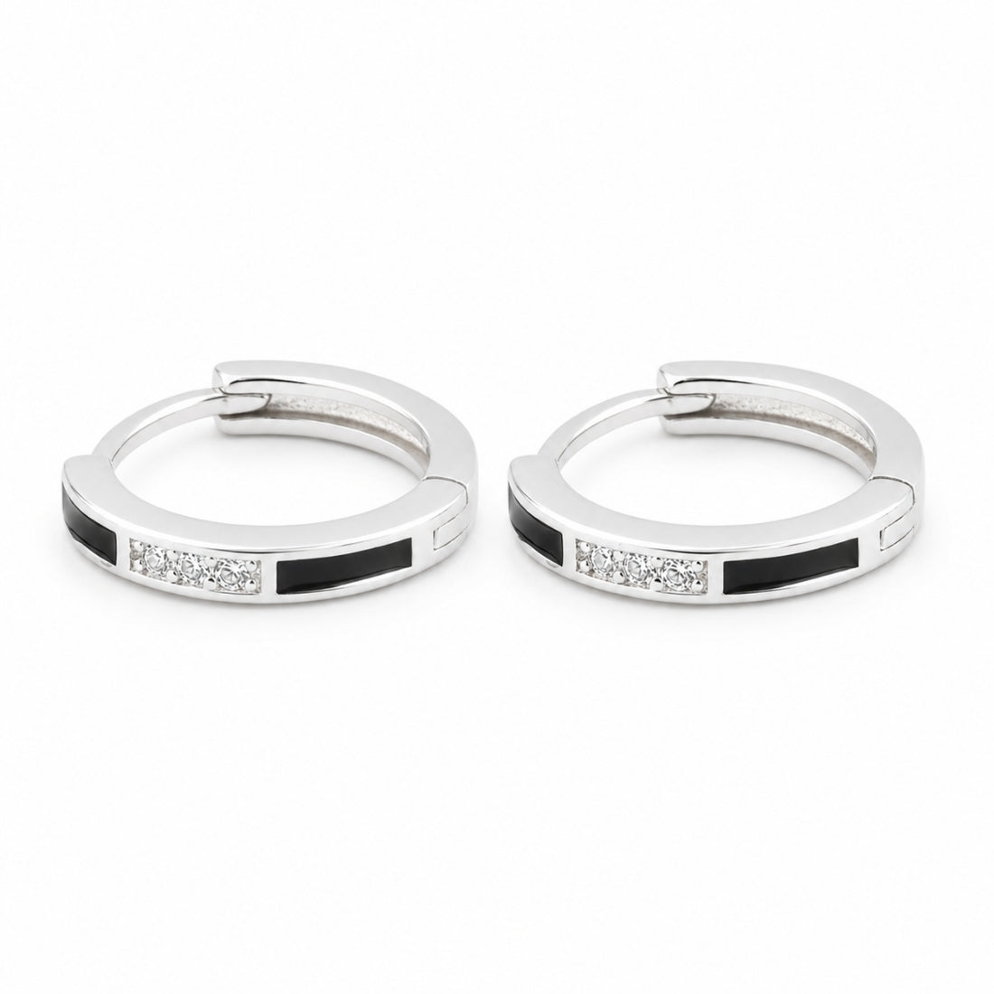 925 Silver Pavé Accent Earrings