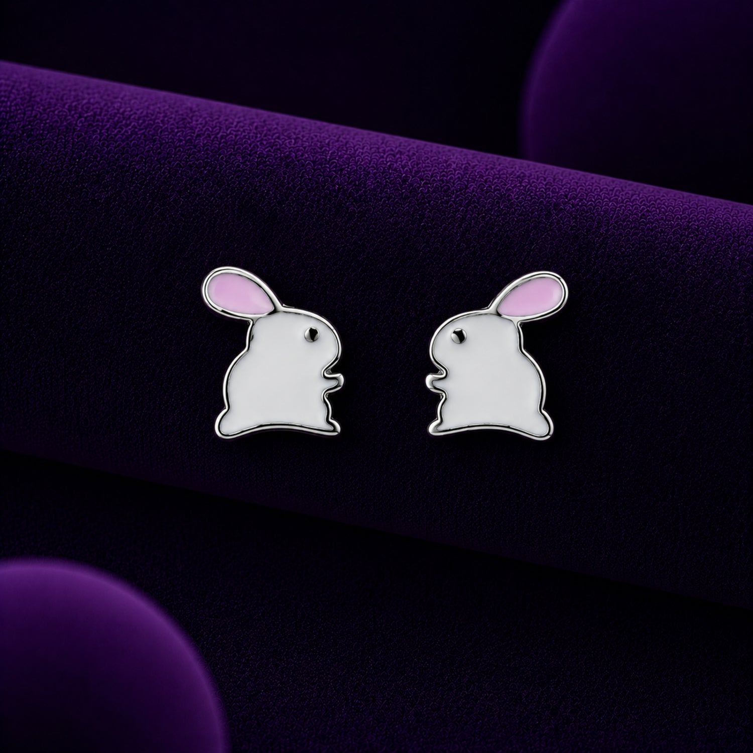 Sweet White Rabbit 925 Sterling Silver Earrings