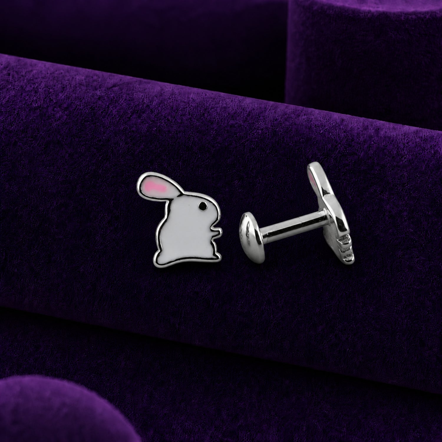 Sweet White Rabbit 925 Sterling Silver Earrings