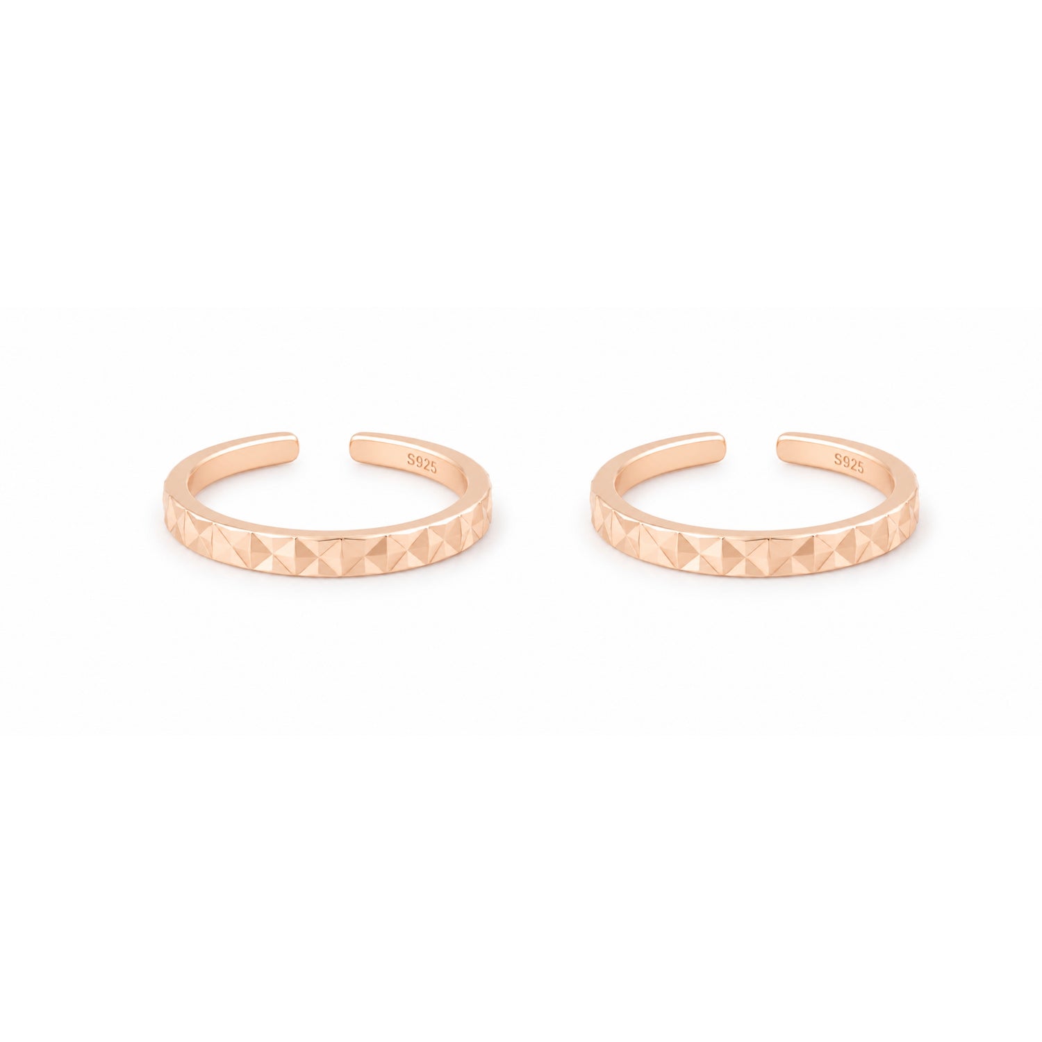 Prism Facet Adjustable Rose Gold Toe Rings