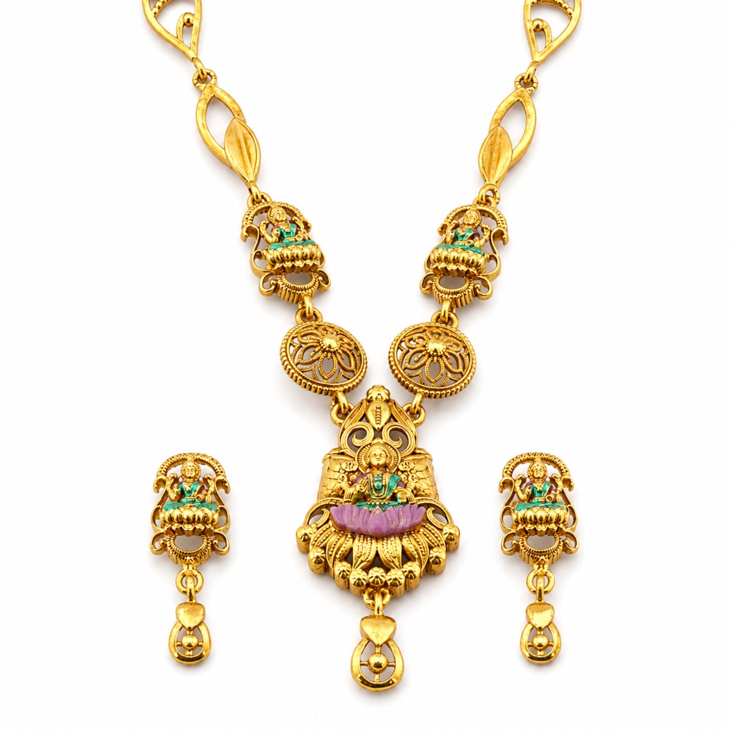 The Gajalakshmi Vaibhav 925 Silver Necklace Set