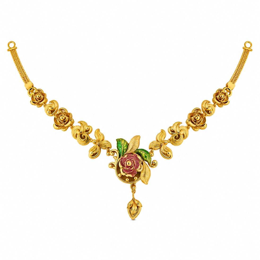 The Gulab Meenakari 925 Silver Hasli Choker