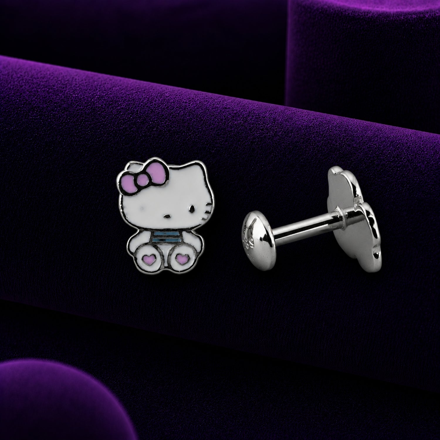 Adorable Cartoon Cat 925 Sterling Silver Earrings