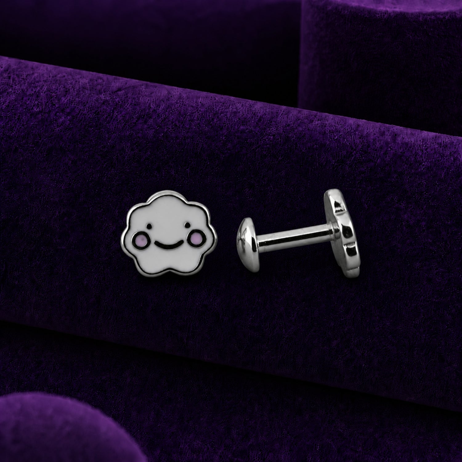 Cute Smiling Cloud 925 Sterling Silver Earrings